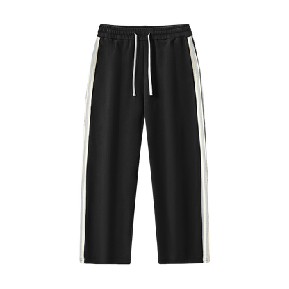 Black pants with white stripes 