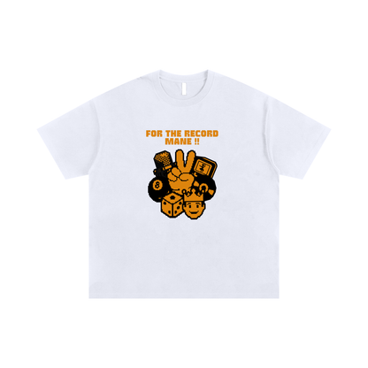 For The Record oversized streetwear graphic tee black cotton shirt