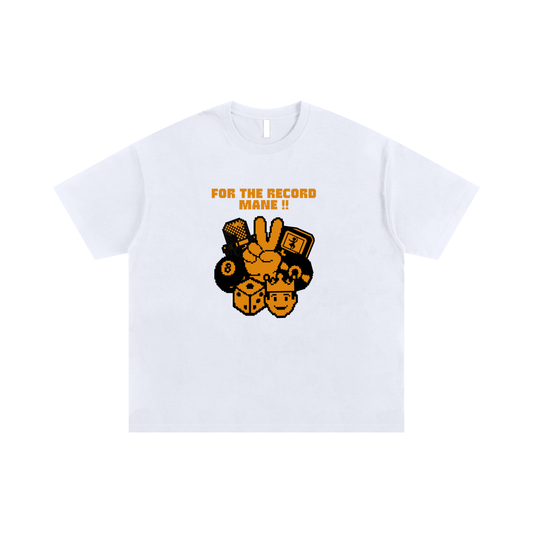 For The Record oversized streetwear graphic tee black cotton shirt