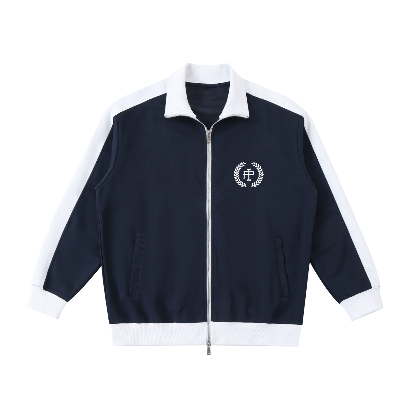 Contrast Trim Stand Collar Jacket