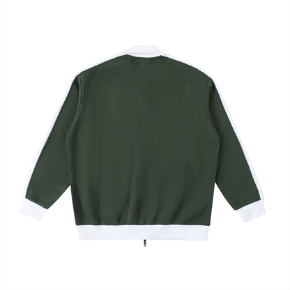 Contrast Trim Stand Collar Jacket